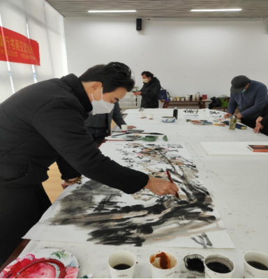 “迎新春 庆元旦”六安市美术家协会叶集行书画交流活动在文化馆成功举办